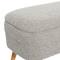 40" Contemporary Polyester & Wood Storage Bench